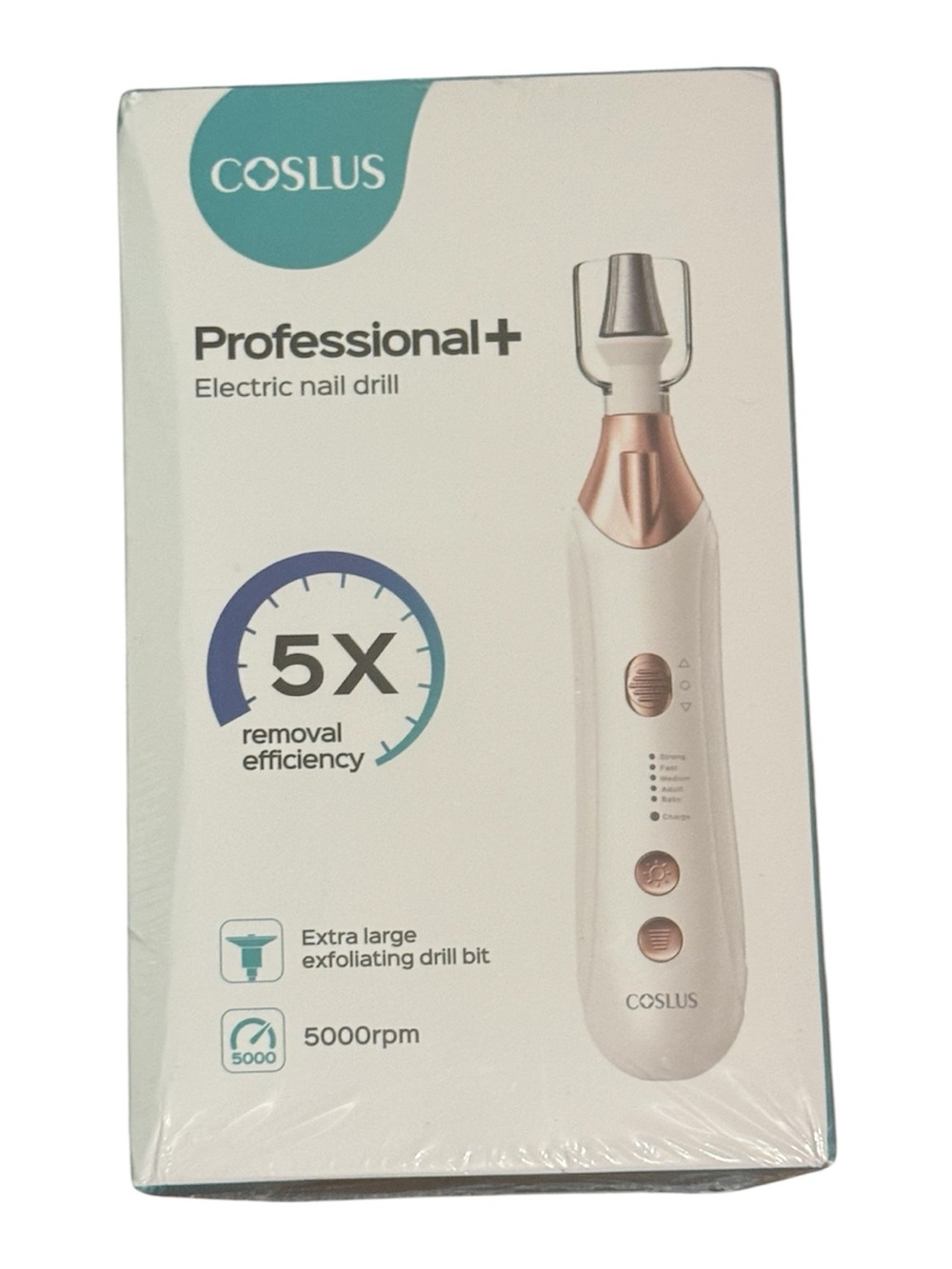 Coslus Professional+ Electric Nail Drill in White & Rose Gold